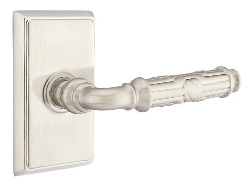 Emtek Ribbon & Reed Lever with Rectangular Rosette