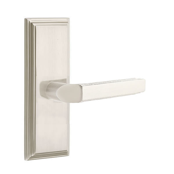 Emtek Milano Lever with 7 Inch Wilshire Sideplate