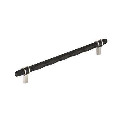 Amerock London 10-1/16 Inch cc Cabinet Pull Black Bronze/Polished Nickel