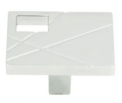 Atlas Homewares Modernist Left Square Knob 1 1/2 Inch Polished Chrome