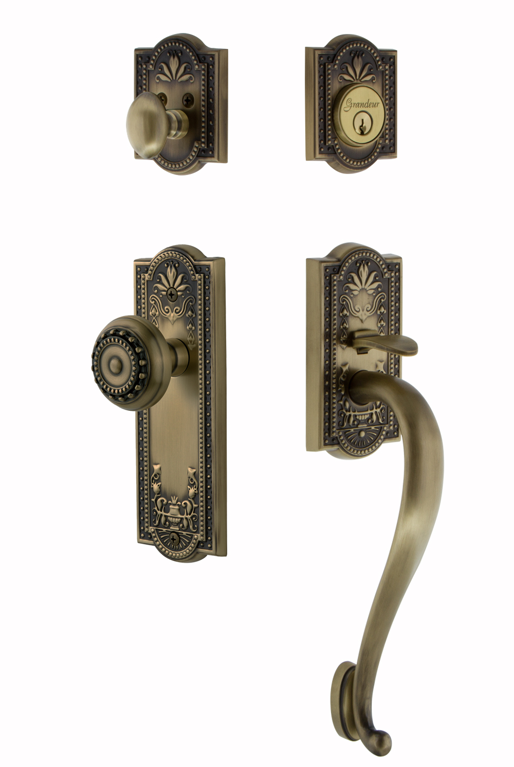Grandeur Parthenon Handleset with S Grip and Parthenon Interior Plates