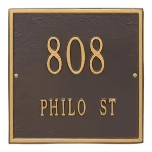 Whitehall Personalized Square Standard Wall Two Line