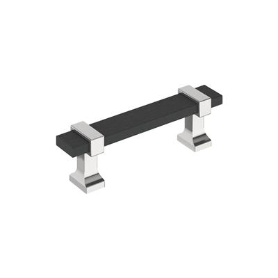 Amerock Overton 3 Inch cc Cabinet Pull Brushed Matte Black/Polished Chrome