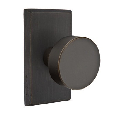 Emtek Sandcast Round Door Knob with Style 3 Rosette