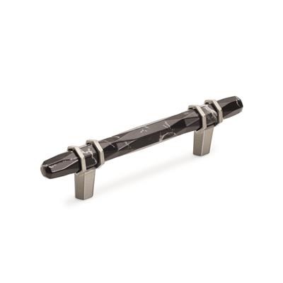 Amerock Carrione 3-3/4 Inch cc Cabinet Pull Marble Black/Satin Nickel
