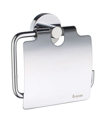Smedbo Home Collection Toilet Roll Euro Holder with Lid - Polished Chrome