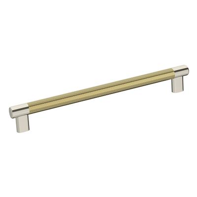 Amerock Esquire 10-1/16 Inch cc Cabinet Pull Polished Nickel/Golden Champagne