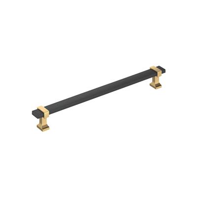 Amerock Overton 8-13/16 Inch cc Cabinet Pull Brushed Matte Black/Champagne Bronze