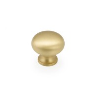 Schaub Country 1 1/4 inch Diameter Knob in Satin Brass