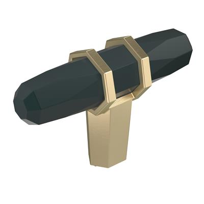 Amerock London 2-1/2 Inch Cabinet Knob Black Bronze/Golden Champagne