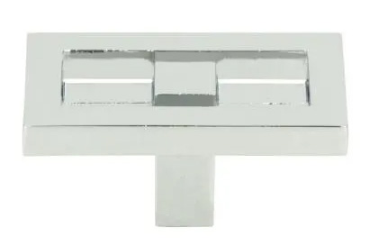 Atlas Homewares Nobu Rectangle Knob 1 3/4 Inch Polished Chrome