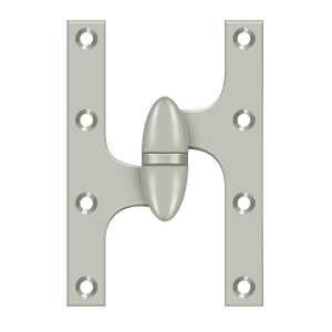 Deltana 6 Inch x 4 Inch Olive Knuckle, Right Hand Hinge, Brushed Nickel