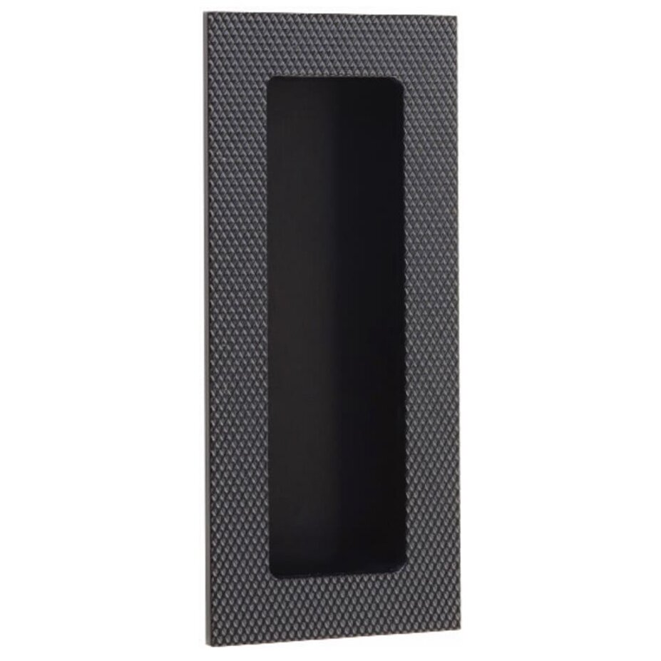 Emtek 4 Inch Modern Rectangular Knurled Flush Pull
