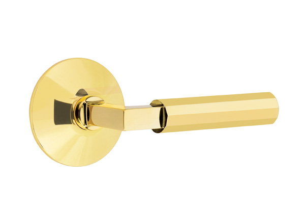 Emtek Faceted Square Door Lever - Modern Rosette