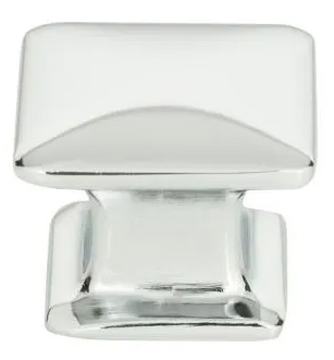 Atlas Homewares Alcott Square Knob 1 1/4 Inch Polished Chrome
