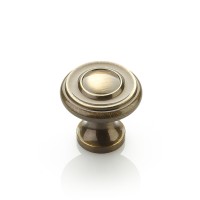Schaub Traditional Designs Round Knob 1 1/4 inch dia Antique Brass