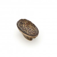 Schaub Cantata 1 1/8 inch Oval Knob in Dark Italian Antique