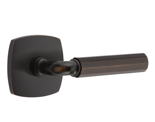 Emtek R-Bar Faceted Door Lever with Urban Modern Rosette