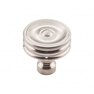 Top Knobs TK881BSN Brixton 1 1/4 inch Ridged Knob Brushed Satin Nickel