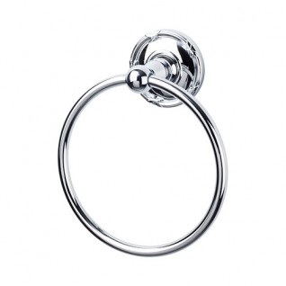 Top Knobs ED5PCE Edwardian Ribboned Towel Ring Polished Chrome