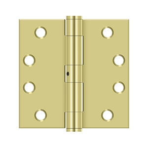 Deltana 4 Inch x 4 Inch Square Hinge, Polished Brass