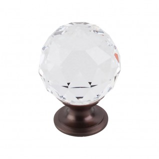 Top Knobs TK126ORB Clear Crystal Knob 1 3/8 Inch Oil Rubbed Bronze