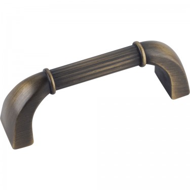 Hardware Resources Cordova 3 Inch CC Cabinet Pull - Antique Brushed Satin Brass