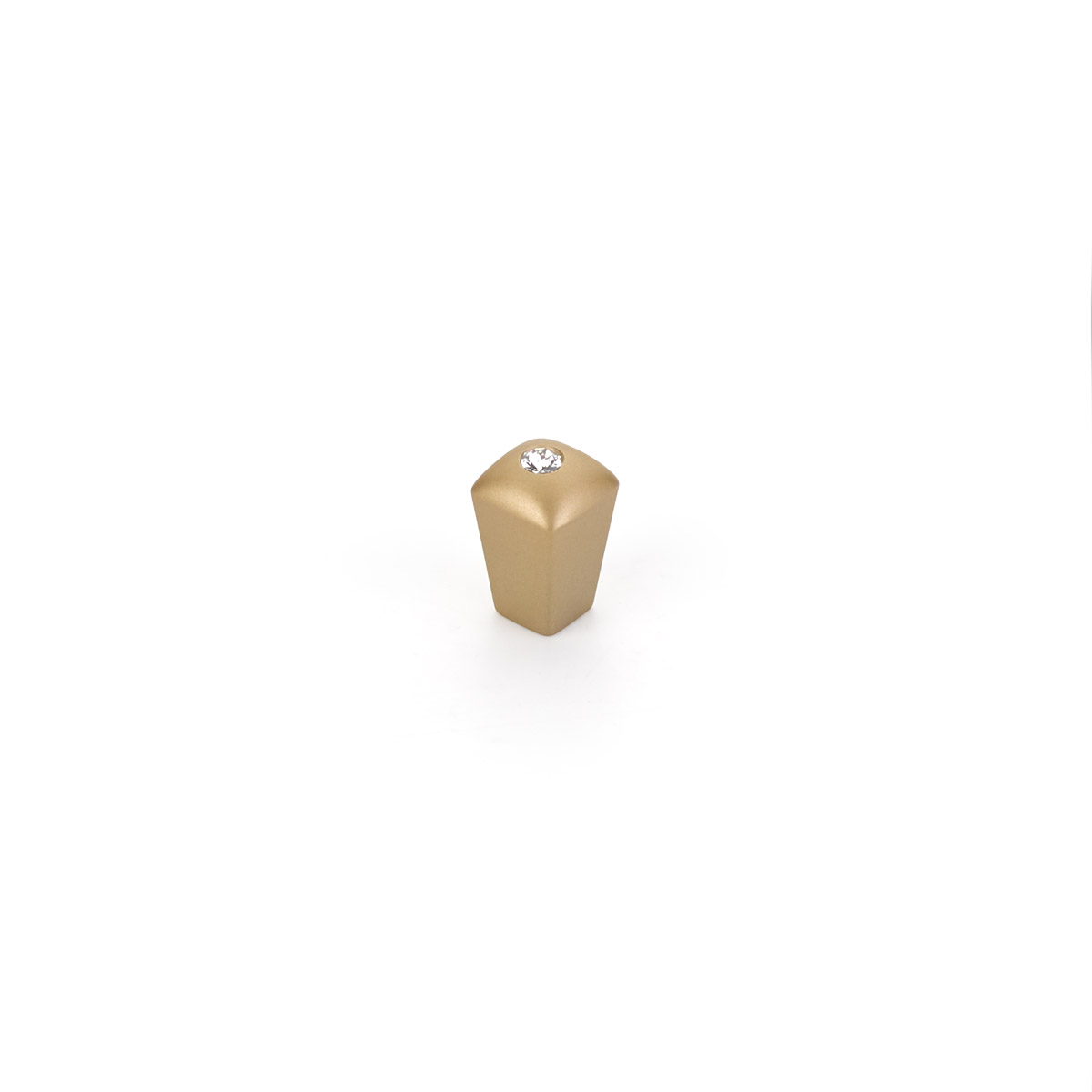 Schaub Skyevale, 1/2 Inch dia Knob, Signature Satin Brass With Crystal