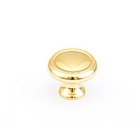 Schaub Traditional Designs Round Ring Knob 1 1/4 inch dia Polished Brass
