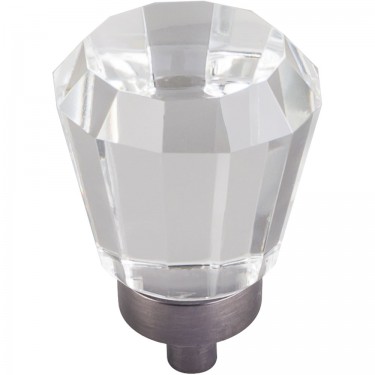 Hardware Resources Harlow 1 Inch Glass Tapered Cabinet Knob - Brushed Pewter
