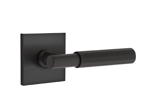 Emtek Faceted T Bar Style Door Lever with Square Rosette