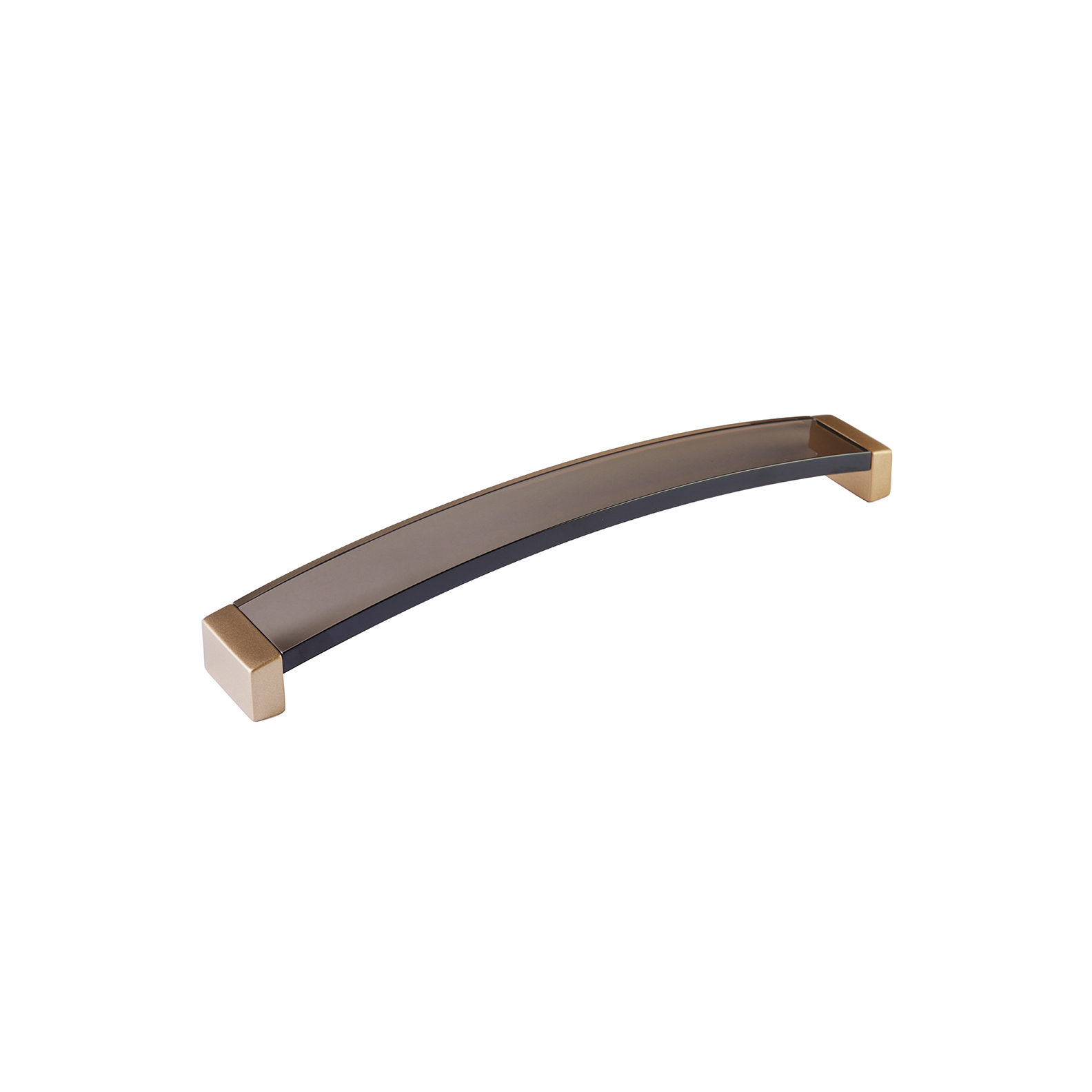 Positano, Pull, Arched, Signature Satin Brass, Smoke, 160 mm cc