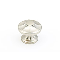 Schaub Country 1 3/8 inch Diameter Round Knob in Satin Nickel