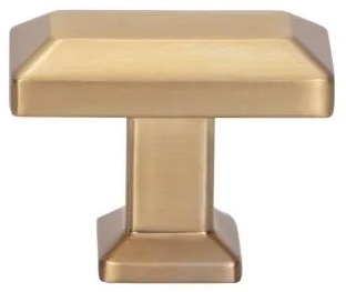 Atlas Homewares Sweetbriar Lane Rectangle Knob 1 3/8 Inch Warm Brass