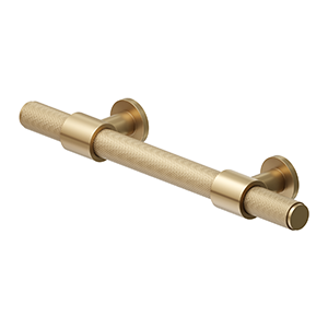 Deltana 4 Inch Center To Center Knurled Pull, Brushed Brass