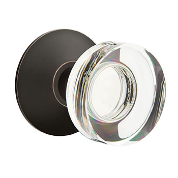 Emtek Disc Crystal Knob with Modern Rosette