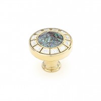 Schaub Fair Isle 1-1/2 Inch Cabinet Knob- Polished Brass