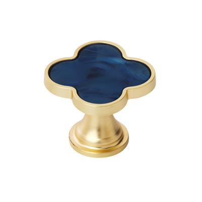 Amerock Accent 1-1/4 Inch Cabinet Knob Gold/Navy Blue