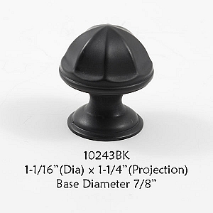 Residential Essentials 10243 Cabinet Knob in Black