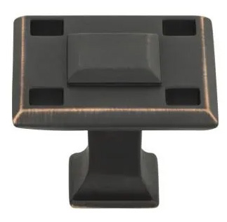 Atlas Homewares Modern Craftsman Square Knob 1 5/16 Inch Venetian Bronze