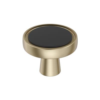 Amerock Mergence 1-3/8 Inch Cabinet Knob Matte Black/Golden Champagne