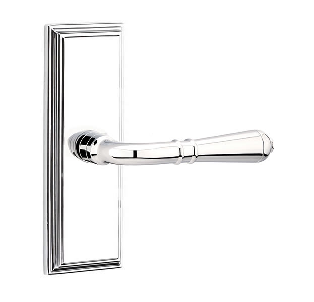 Emtek Turino Lever with 7 Inch Wilshire Sideplate