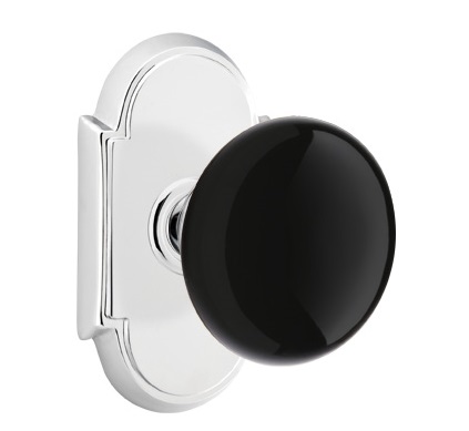 Emtek Ebony Porcelain Knob with #8 Rosette