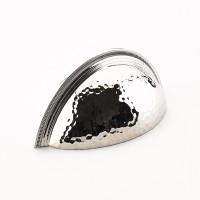 Schaub Atherton 3 inch CC Hammered, Knurled Edge Cup Pull in Polished Nickel