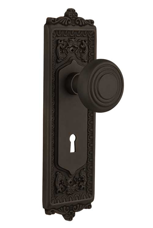 Nostalgic Warehouse Egg & Dart Plate with Deco Knob - Mortise Lock