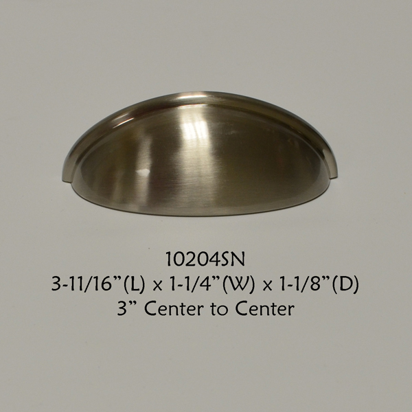 Residential Essentials 10204SN Cabinet Cup Pull in Satin Nickel
