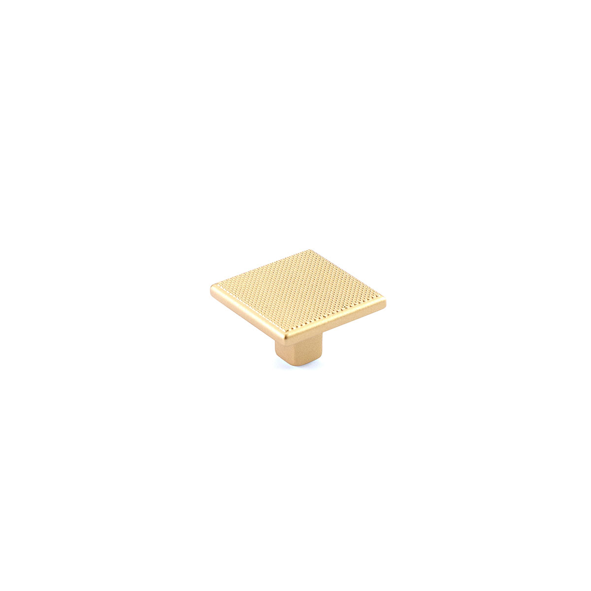 Schaub Quadrato Square Knob, 1-3/8 Inch cc, Signature Satin Brass