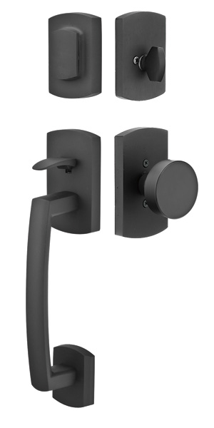 Emtek Sandcast Bronze Ridgemont Entrance Handleset