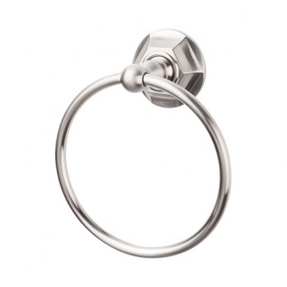 Top Knobs ED5BSNB Edwardian Hex Towel Ring Brushed Satin Nickel