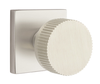 Emtek Conical Straight Knurled Door Knob with Square Rosette